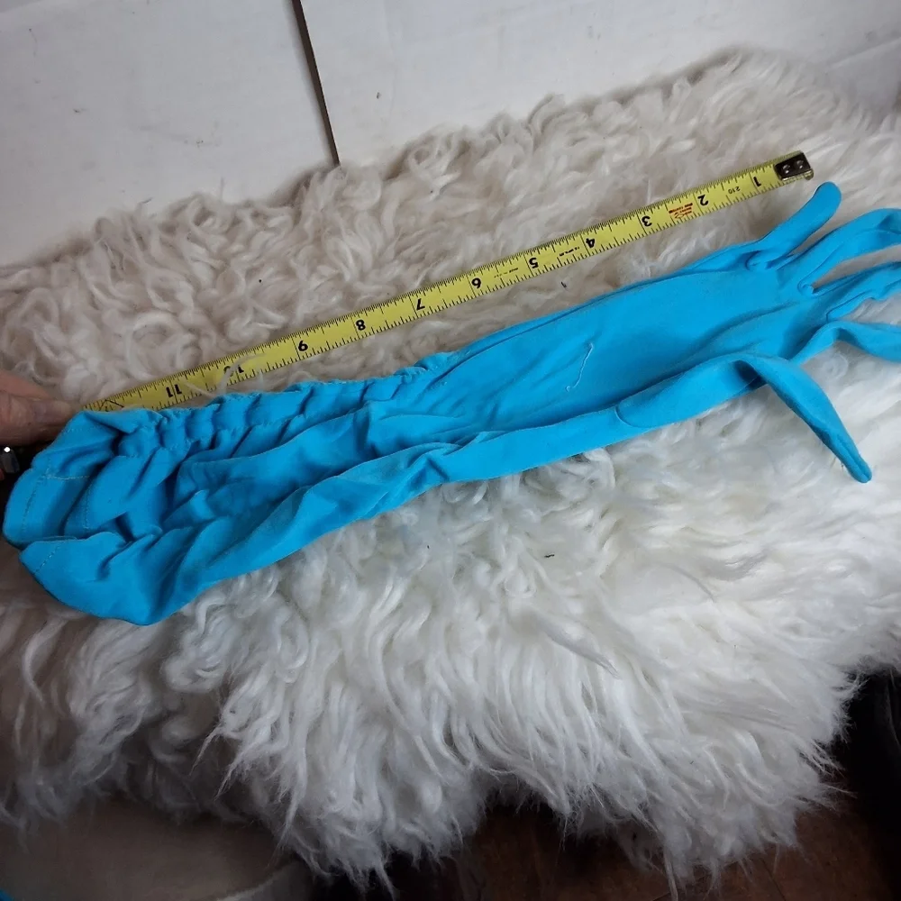 Vintage Mid Arm Turquoise Formal Gloves S/K